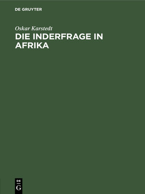 cover image of Die Inderfrage in Afrika